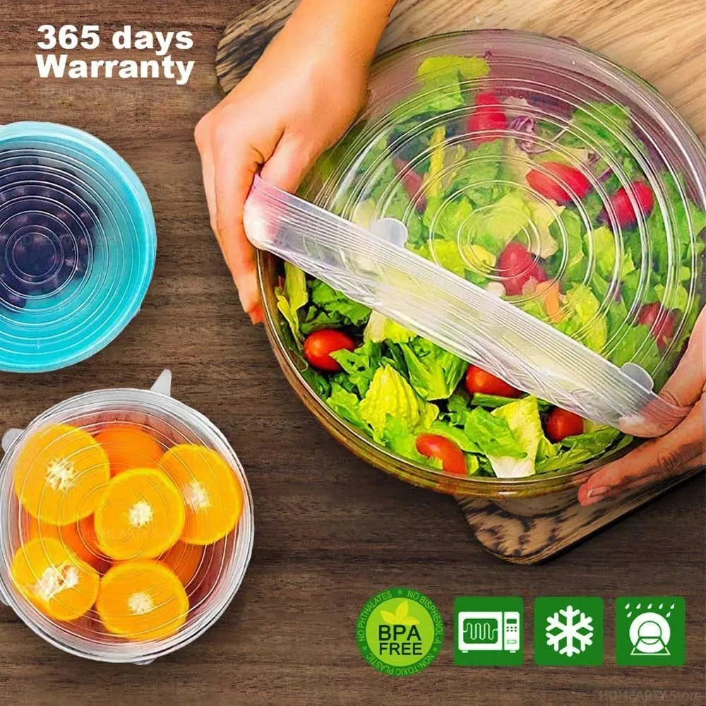 Cubiertas de silicona elásticas para tazones: ¡Versatilidad y protección para tus alimentos!🍉