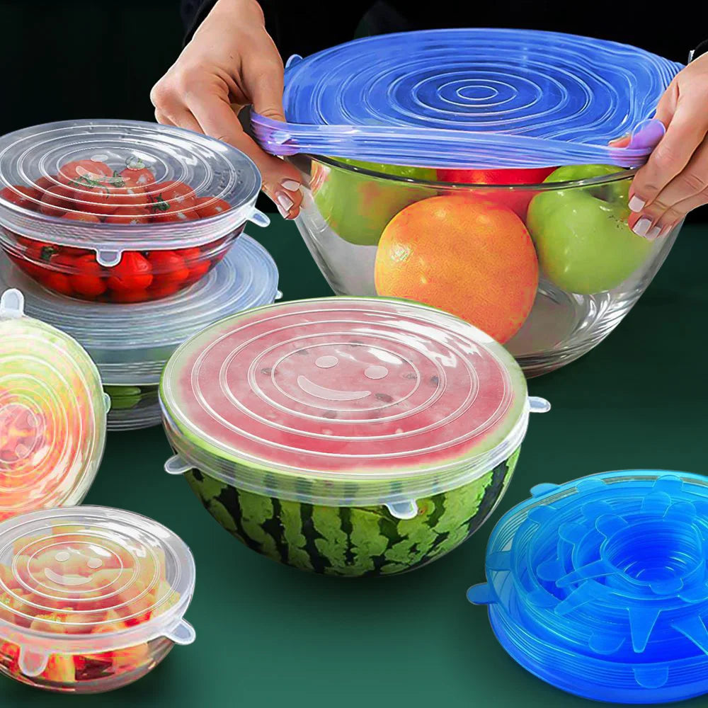 Cubiertas de silicona elásticas para tazones: ¡Versatilidad y protección para tus alimentos!🍉